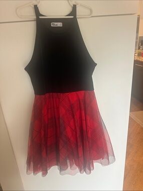 Epic Threads Black Bodice Red Plaid Skirt Dress